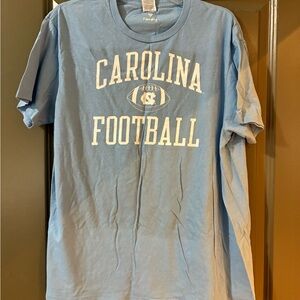 Delta Light Blue Graphic Tee with White Tag Detail